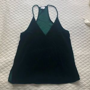 Cami NYC the Whitney velvet racerback in emerald
